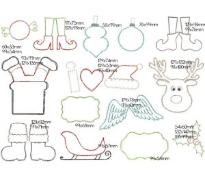 Stickserie - Weihnachts Doodle